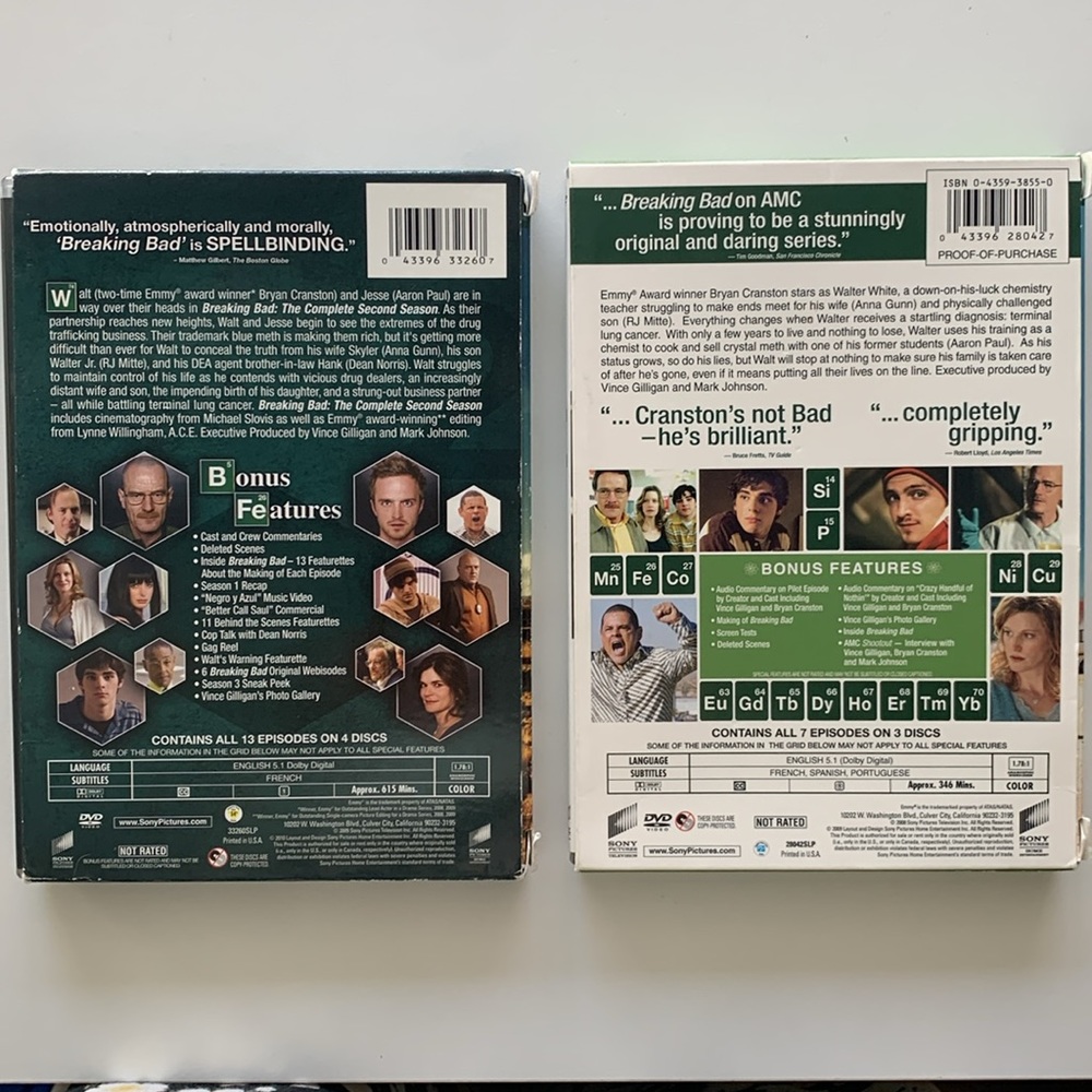 Breaking Bad First & Second Seasons in soft cardboard cases - Picture 2 of 7